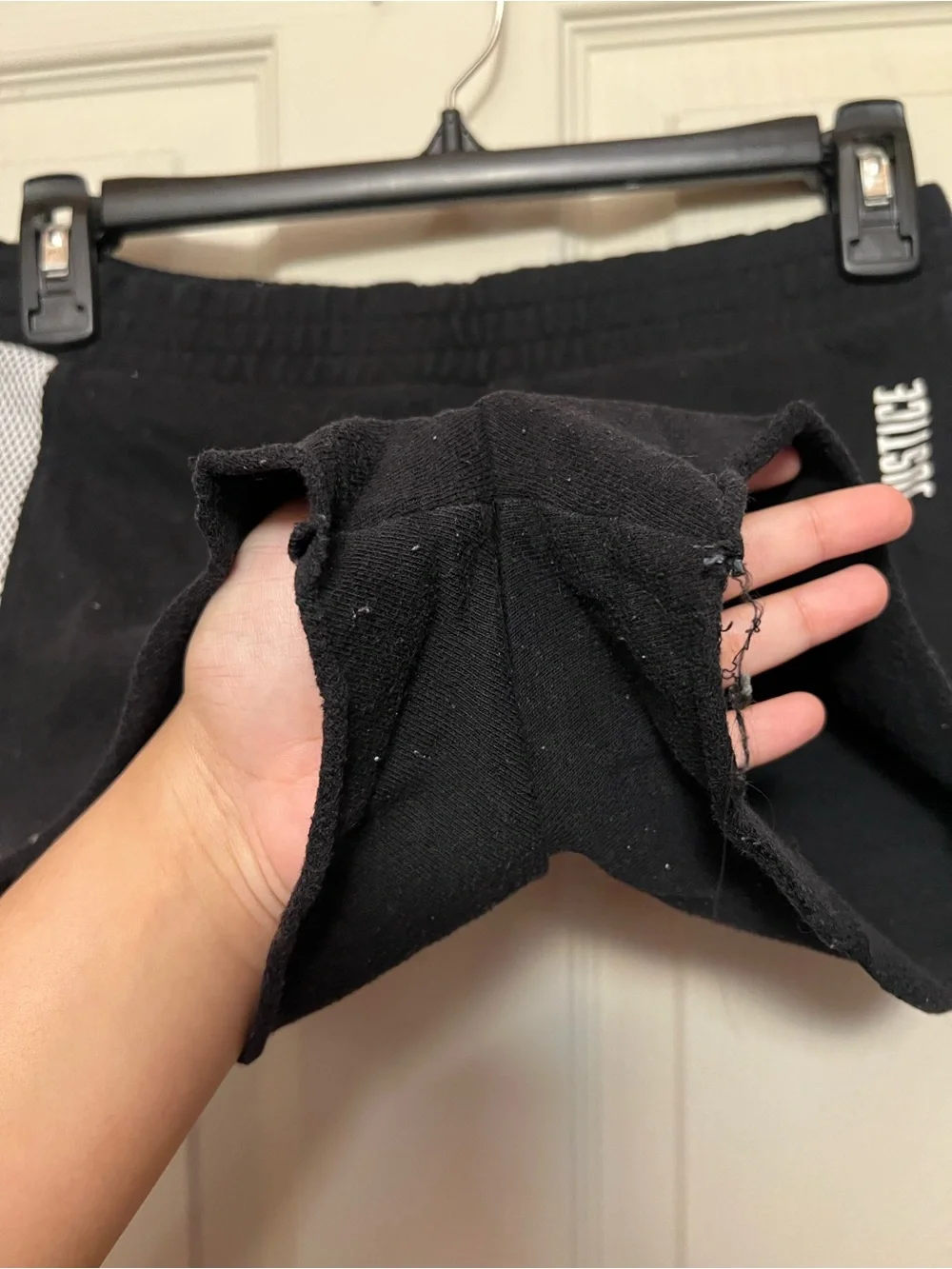 Justice black and white shorts